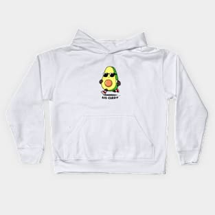 funny Avocado running exercise and say Avo-Cardio Kids Hoodie